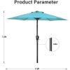 imageSimple Deluxe 75ft Patio Umbrella Outdoor Table Market Yard Umbrella with Round Umbrella Base Stand for Garden Deck Backyard Pool TanTurquoise2P