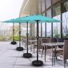 imageSimple Deluxe 75ft Patio Umbrella Outdoor Table Market Yard Umbrella with Round Umbrella Base Stand for Garden Deck Backyard Pool TanTurquoise2P