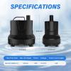 imageSimple Deluxe 800GPH Bottom Suction Submersible Pump 3000LH 60W with 98ft High Lift Fountain Pump with 3 Nozzles for Fish Tank Pond Aquarium Hydroponics660GPH