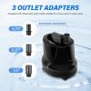 imageSimple Deluxe 800GPH Bottom Suction Submersible Pump 3000LH 60W with 98ft High Lift Fountain Pump with 3 Nozzles for Fish Tank Pond Aquarium Hydroponics660GPH