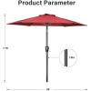 imageSimple Deluxe 9 Patio Umbrella Replacement Canopy Only Outdoor Table Market Yard Umbrella Replacement Top Cover with 8 Ribs Red9ftRed Update
