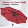 imageSimple Deluxe 9 Patio Umbrella Replacement Canopy Only Outdoor Table Market Yard Umbrella Replacement Top Cover with 8 Ribs RedRed Canopy Only