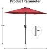 imageSimple Deluxe 9 Patio Umbrella Replacement Canopy Only Outdoor Table Market Yard Umbrella Replacement Top Cover with 8 Ribs RedRedNew