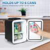 imageSimple Deluxe Mini Fridge 4L6 Can Portable Cooler ampamp Warmer FreonFree Small Refrigerator Provide Compact Storage for Skincare Beverage Food Cosmetics 4 L Black