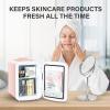 imageSimple Deluxe Portable Mini Fridge 4L6 Can Cooler and Warmer Compact Refrigerator for Skincare Cosmetics Beverage Food 110V AC12V DC for Bedroom Office Car Dorm FreonFree Pink