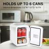 imageSimple Deluxe Portable Mini Fridge 4L6 Can Cooler and Warmer Compact Refrigerator for Skincare Cosmetics Beverage Food for Bedroom 4 L White