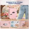 imageSimple Deluxe Portable Mini Fridge 4L6 Can Cooler and Warmer Compact Refrigerator for Skincare Cosmetics Beverage Food for Bedroom RedPink