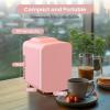 imageSimple Deluxe Portable Mini Fridge 4L6 Can Cooler and Warmer Compact Refrigerator for Skincare Cosmetics Beverage Food for Bedroom RedPink