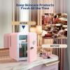 imageSimple Deluxe Portable Mini Fridge 4L6 Can Cooler and Warmer Compact Refrigerator for Skincare Cosmetics Beverage Food for Bedroom RedPink