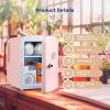 imageSimple Deluxe Portable Mini Fridge 4L6 Can Cooler and Warmer Compact Refrigerator for Skincare Cosmetics Beverage Food for Bedroom RedPink