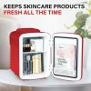 imageSimple Deluxe Portable Mini Fridge 4L6 Can Cooler and Warmer Compact Refrigerator for Skincare Cosmetics Beverage Food for Bedroom RedRed