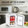 imageSimple Deluxe Portable Mini Fridge 4L6 Can Cooler and Warmer Compact Refrigerator for Skincare Cosmetics Beverage Food for Bedroom RedWhite