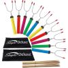 imageSimple Deluxe 15 Pcs 34 inch Marshmallow Roasting Sticks Smores Kit Extendable Design Telescoping Skewers ampamp Hot Dog Forks with Wooden Handle34 inch Stick