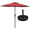 imageSimple Deluxe 75ft Patio Umbrella Outdoor Table Market Yard Umbrella with Round Umbrella Base Stand for Garden Deck Backyard Pool TanComboRed