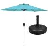 imageSimple Deluxe 75ft Patio Umbrella Outdoor Table Market Yard Umbrella with Round Umbrella Base Stand for Garden Deck Backyard Pool TanComboTurquoise