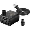 imageSimple Deluxe 800GPH Bottom Suction Submersible Pump 3000LH 60W with 98ft High Lift Fountain Pump with 3 Nozzles for Fish Tank Pond Aquarium Hydroponics80GPHNew