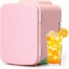 imageSimple Deluxe Portable Mini Fridge 4L6 Can Cooler and Warmer Compact Refrigerator for Skincare Cosmetics Beverage Food for Bedroom RedPink