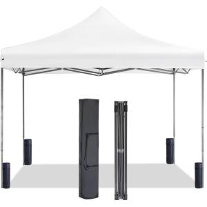 imageSimple Deluxe 10x10ft Pop Up Canopy Tent Beach Tent Outdoor Shade Instant Portable Easy Setup Sun Shelter with Case 4 Sand Bags for Picnics Parties Camping BlueNewWhite