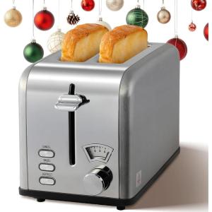 imageSimple Deluxe 15quot Wide Slot 2Slice Toaster 5 Browning Setting and 3 Function Retro StainlessSteel Style Removable Crumb Tray Kitchen Essentials for Bagel BlackSilver