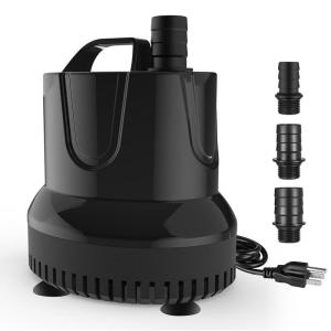 imageSimple Deluxe 550GPH Submersible Pump 2082LH 45W with 92ft High Lift Fountain Pump with 3 Nozzles for Fish Tank Pond Aquarium Hydroponics Black1056GPHNew