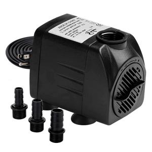imageSimple Deluxe 550GPH Submersible Pump 2082LH 45W with 92ft High Lift Fountain Pump with 3 Nozzles for Fish Tank Pond Aquarium Hydroponics Black400GPH