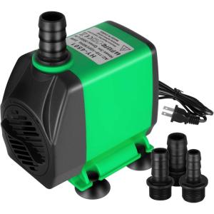 imageSimple Deluxe 550GPH Submersible Pump 2082LH 45W with 92ft High Lift Fountain Pump with 3 Nozzles for Fish Tank Pond Aquarium Hydroponics Black800 GPH