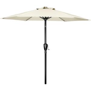 imageSimple Deluxe 75ft Patio Umbrella Outdoor Table Market Yard Umbrella with Round Umbrella Base Stand for Garden Deck Backyard Pool TanBeige