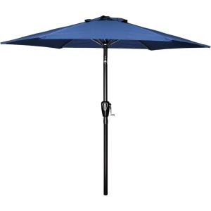 imageSimple Deluxe 75ft Patio Umbrella Outdoor Table Market Yard Umbrella with Round Umbrella Base Stand for Garden Deck Backyard Pool TanBlue