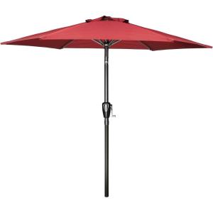 imageSimple Deluxe 75ft Patio Umbrella Outdoor Table Market Yard Umbrella with Round Umbrella Base Stand for Garden Deck Backyard Pool TanRed