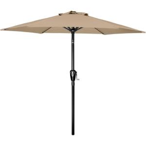 imageSimple Deluxe 75ft Patio Umbrella Outdoor Table Market Yard Umbrella with Round Umbrella Base Stand for Garden Deck Backyard Pool TanTan