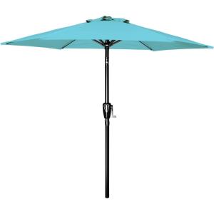 imageSimple Deluxe 75ft Patio Umbrella Outdoor Table Market Yard Umbrella with Round Umbrella Base Stand for Garden Deck Backyard Pool TanTurquoise