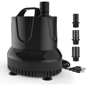 imageSimple Deluxe 800GPH Bottom Suction Submersible Pump 3000LH 60W with 98ft High Lift Fountain Pump with 3 Nozzles for Fish Tank Pond Aquarium Hydroponics660GPHNew