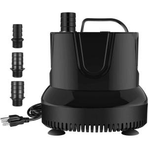 imageSimple Deluxe 800GPH Bottom Suction Submersible Pump 3000LH 60W with 98ft High Lift Fountain Pump with 3 Nozzles for Fish Tank Pond Aquarium Hydroponics660GPH