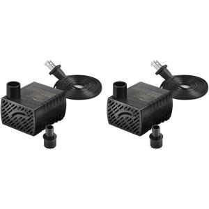 imageSimple Deluxe 800GPH Bottom Suction Submersible Pump 3000LH 60W with 98ft High Lift Fountain Pump with 3 Nozzles for Fish Tank Pond Aquarium Hydroponics80GPH Pack of 2