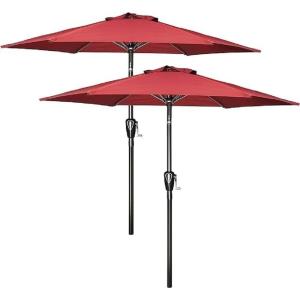 imageSimple Deluxe 9 Patio Umbrella Replacement Canopy Only Outdoor Table Market Yard Umbrella Replacement Top Cover with 8 Ribs Red2PRed