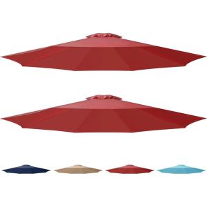 imageSimple Deluxe 9 Patio Umbrella Replacement Canopy Only Outdoor Table Market Yard Umbrella Replacement Top Cover with 8 Ribs Red2PRed Canopys