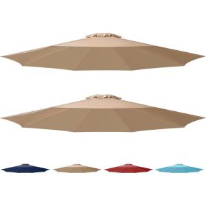 imageSimple Deluxe 9 Patio Umbrella Replacement Canopy Only Outdoor Table Market Yard Umbrella Replacement Top Cover with 8 Ribs Red2PTan Canopys