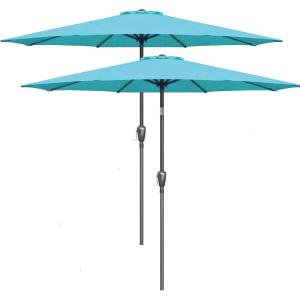 imageSimple Deluxe 9 Patio Umbrella Replacement Canopy Only Outdoor Table Market Yard Umbrella Replacement Top Cover with 8 Ribs Red2PTurquoise
