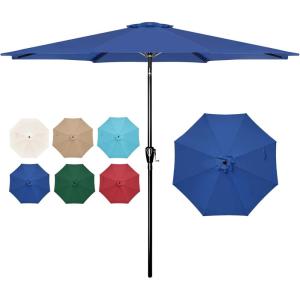 imageSimple Deluxe 9 Patio Umbrella Replacement Canopy Only Outdoor Table Market Yard Umbrella Replacement Top Cover with 8 Ribs Red9ftBlue Update