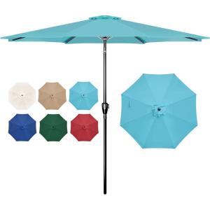 imageSimple Deluxe 9 Patio Umbrella Replacement Canopy Only Outdoor Table Market Yard Umbrella Replacement Top Cover with 8 Ribs Red9ftTurquoise Update
