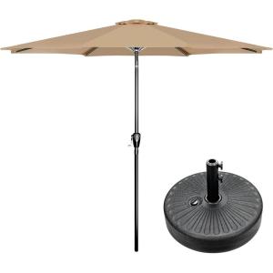 imageSimple Deluxe 9 Patio Umbrella Replacement Canopy Only Outdoor Table Market Yard Umbrella Replacement Top Cover with 8 Ribs RedCombo9ftTanBlack