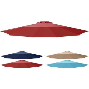 imageSimple Deluxe 9 Patio Umbrella Replacement Canopy Only Outdoor Table Market Yard Umbrella Replacement Top Cover with 8 Ribs RedRed Canopy Only