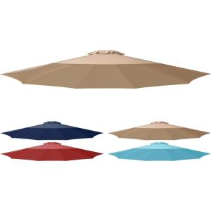 imageSimple Deluxe 9 Patio Umbrella Replacement Canopy Only Outdoor Table Market Yard Umbrella Replacement Top Cover with 8 Ribs RedTan Canopy Only