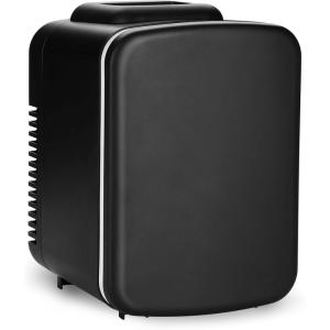 imageSimple Deluxe Mini Fridge 4L6 Can Portable Cooler ampamp Warmer FreonFree Small Refrigerator Provide Compact Storage for Skincare Beverage Food Cosmetics 4 L Black