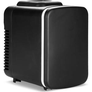imageSimple Deluxe Mini Fridge 4L6 Can Portable Cooler ampamp Warmer FreonFree Small Refrigerator Provide Compact Storage for Skincare Beverage Food Cosmetics Black