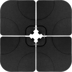 imageSimple Deluxe Offset Patio Wheels Cantilever Umbrella Base Stand Filled with 220 Lbs Water or 410 Lbs Sand 33quotX33quotX67quot BlackBlackCross