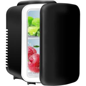 imageSimple Deluxe Portable Mini Fridge 4L6 Can Cooler and Warmer Compact Refrigerator for Skincare Cosmetics Beverage Food for Bedroom RedBlack