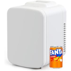 imageSimple Deluxe Portable Mini Fridge 4L6 Can Cooler and Warmer Compact Refrigerator for Skincare Cosmetics Beverage Food for Bedroom RedWhite