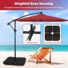 imageSimple Deluxe 10ft Offset Umbrella Cantilever Patio Hanging Umbrella Outdoor Market Umbrella with Crank ampamp Cross Base Suitable for Garden Lawn backyard and DeckRed