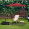 imageSimple Deluxe 10ft Offset Umbrella Cantilever Patio Hanging Umbrella Outdoor Market Umbrella with Crank ampamp Cross Base Suitable for Garden Lawn backyard and DeckRedNew